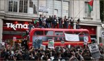 Anti-Israeli demonstrators outside London Embassy