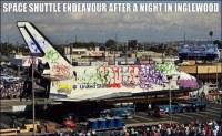 Space Shuttle with graffiti